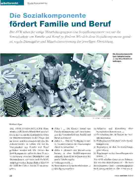 Vorschauseite 1: Die Sozialkomponente fördert Familie und Beruf