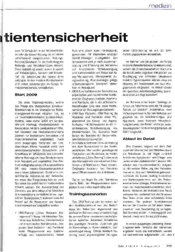 Vorschauseite 2: Simulation für mehr Patientensicherheit