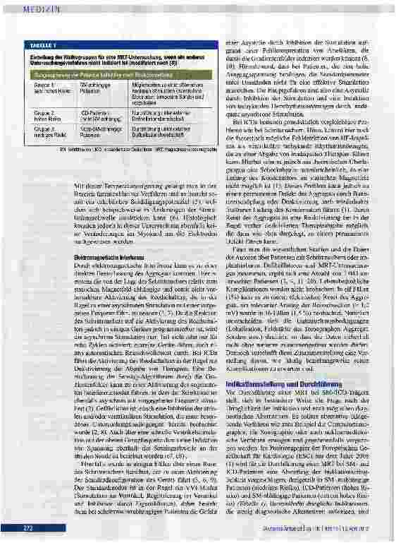 Vorschauseite 3: Kernspintomographie bei Schrittmacherpatienten
