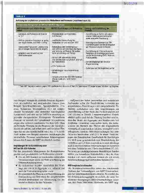 Vorschauseite 4: Kernspintomographie bei Schrittmacherpatienten