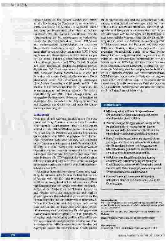 Vorschauseite 5: Kernspintomographie bei Schrittmacherpatienten