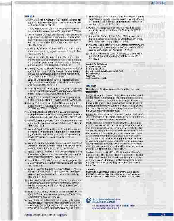 Vorschauseite 6: Kernspintomographie bei Schrittmacherpatienten