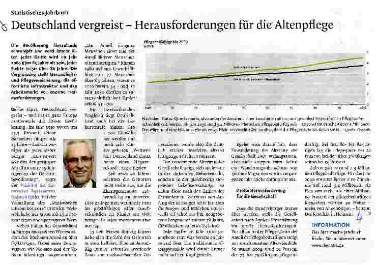 Vorschauseite 1: Deutschland vergreist - Herausforderungen für die Altenpflege