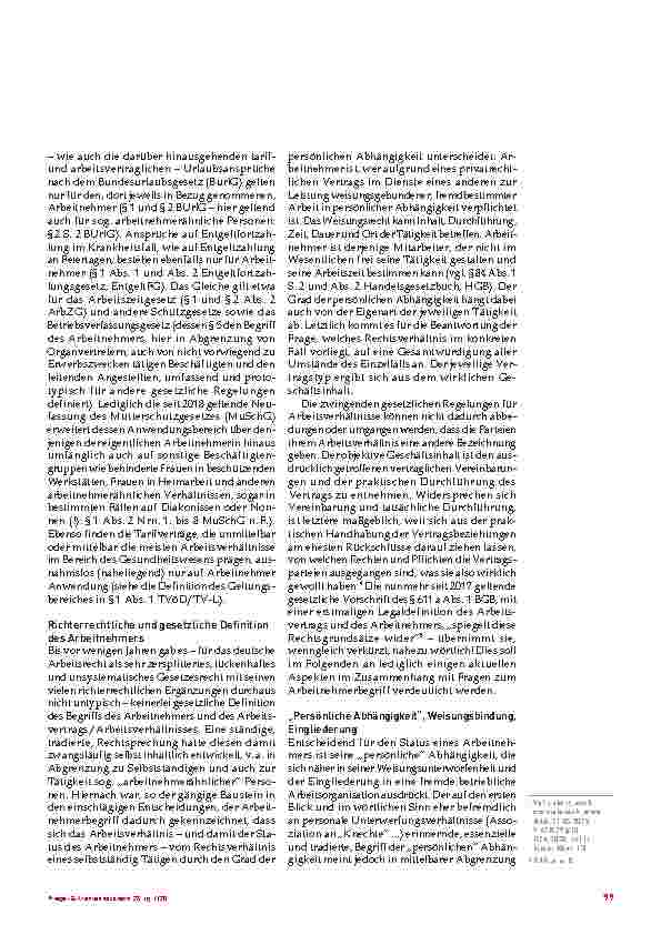 Vorschauseite 2: Aktuelle arbeitsrechtliche Probleme bei der Scheinselbstständigkeit