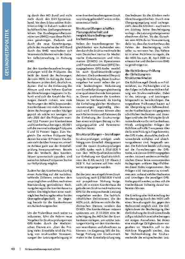 Vorschauseite 2: Strukturprüfungen im Krankenhaus: Ein Überblick über die Organisationsänderungen bei den Medizinischen Diensten