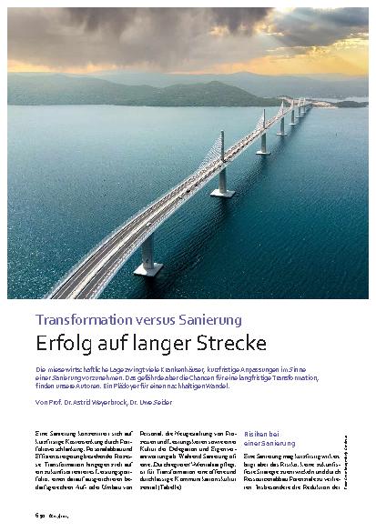 Vorschauseite 1: Transformation versus Sanierung Erfolg auf langer Strecke