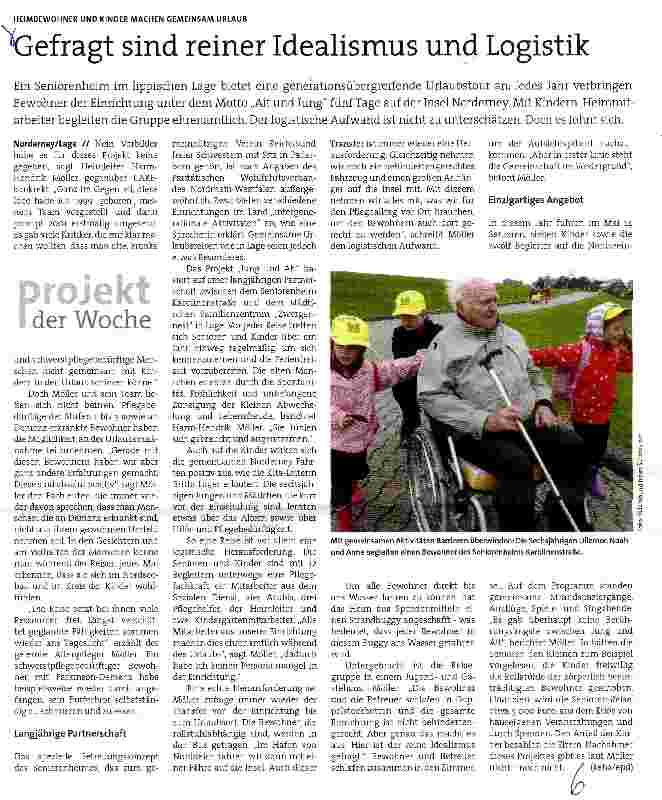 Vorschauseite 1: Gefragt sind reiner Idealismus und Logistik