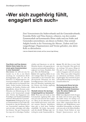 Vorschauseite 1: «Wer sich zugehörig fühlt, engagiert sich auch»
