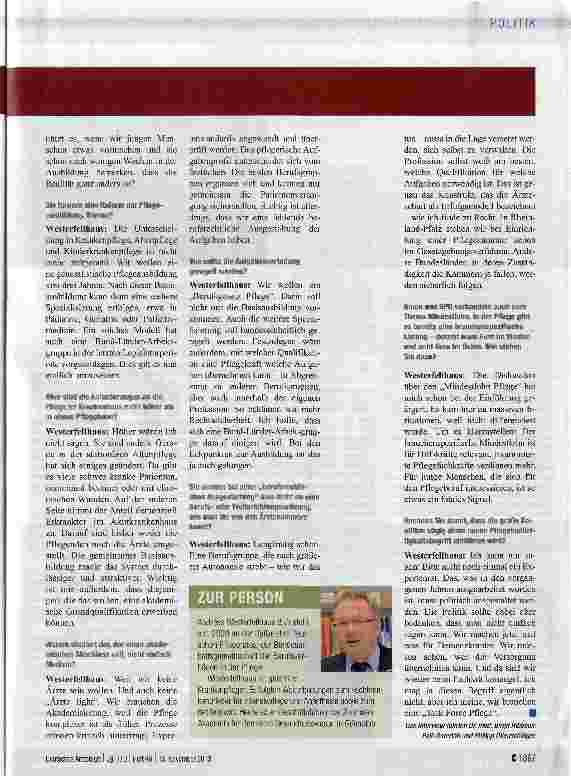 Vorschauseite 2: „Die Pflegepolitik muss zur Chefsache werden