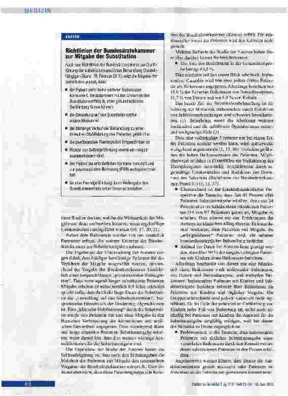 Vorschauseite 6: Substitutmitgabe bei Opiatabhängigkeit