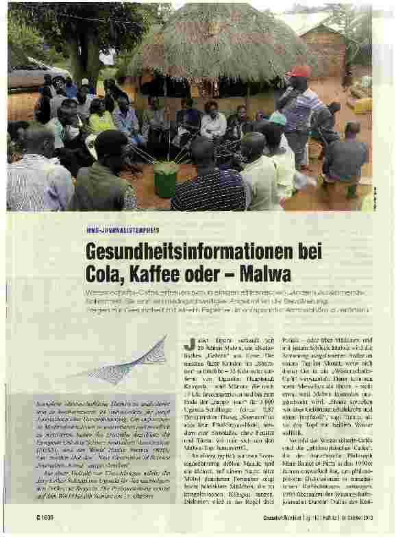 Vorschauseite 1: Gesundheitsinformationen bei Cola, Kaffee oder - Malwa