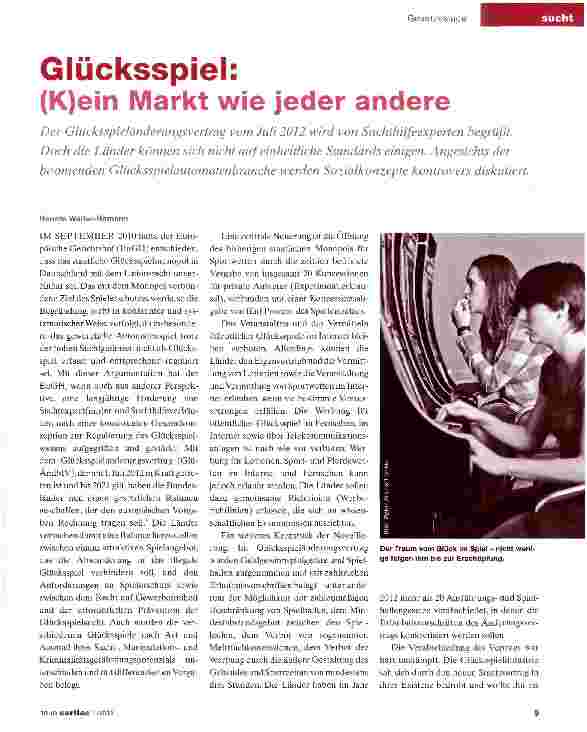 Vorschauseite 1: Glücksspiel: (K)ein Markt wie jeder andere