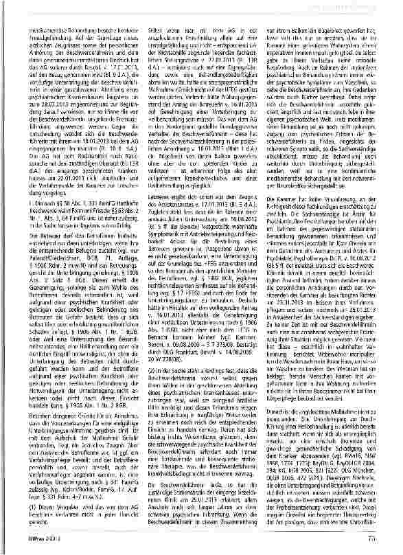 Vorschauseite 2: Zur Unterbringung § 1906 Abs. 1 Nr. 2 BGB