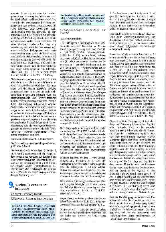 Vorschauseite 3: Zur Unterbringung § 1906 Abs. 1 Nr. 2 BGB