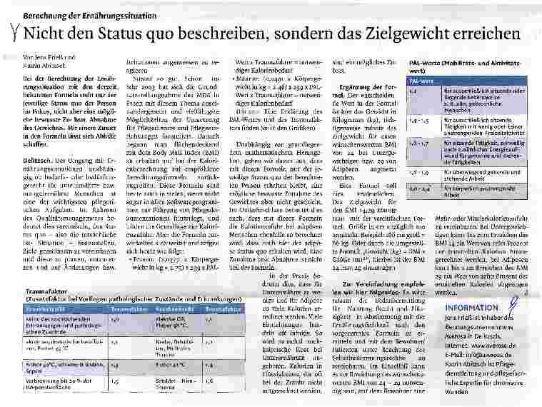 Vorschauseite 1: Nicht den Status quo beschreiben, sondern das Zielgewicht erreichen