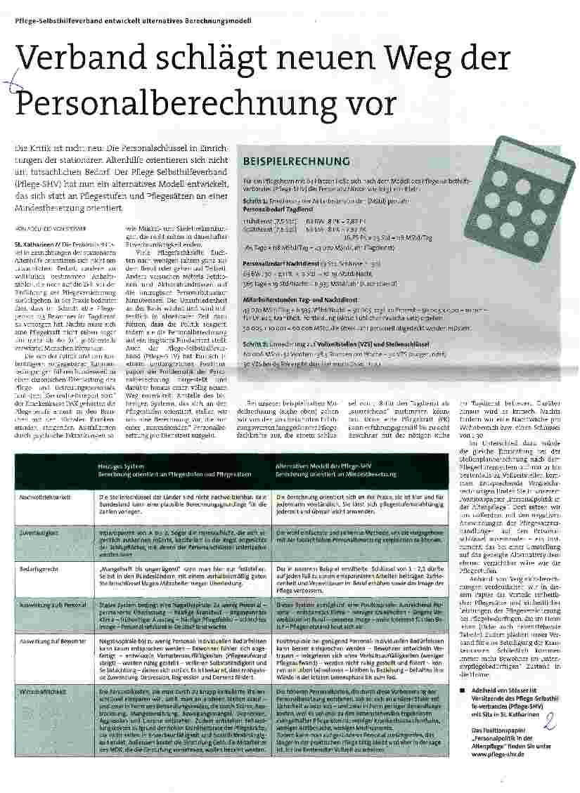 Vorschauseite 1: Verband schlägt neuen Weg der Personalberechnung vor