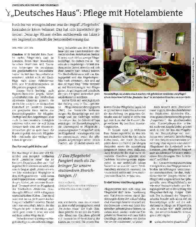 Vorschauseite 1: Deutsches Haus: Pflege mit Hotelambiente