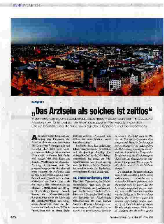 Vorschauseite 1: „Das Arztsein als solches ist zeitlos