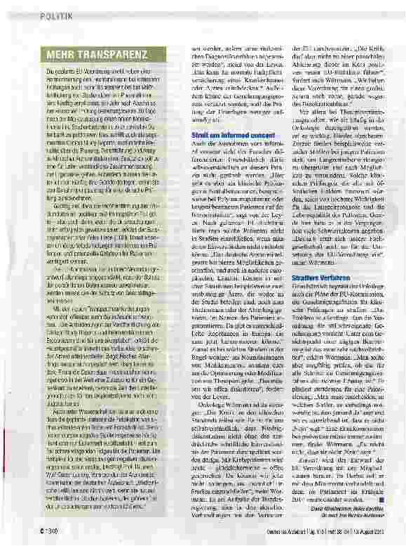 Vorschauseite 4: Zwischen Patientenschutz und Forschungsinteresse