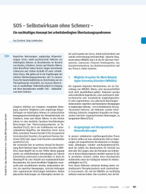 Vorschauseite 1: SOS - Selbstwirksam ohne Schmerz - Ein nachhaltiges Konzept bei arbeitsbedingten Überlastungssyndromen
