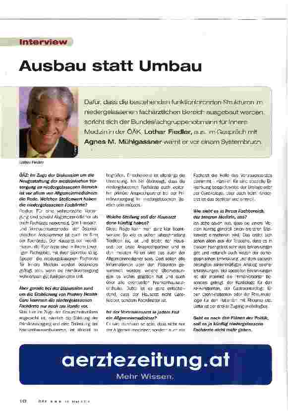 Vorschauseite 1: Ausbau statt Umbau