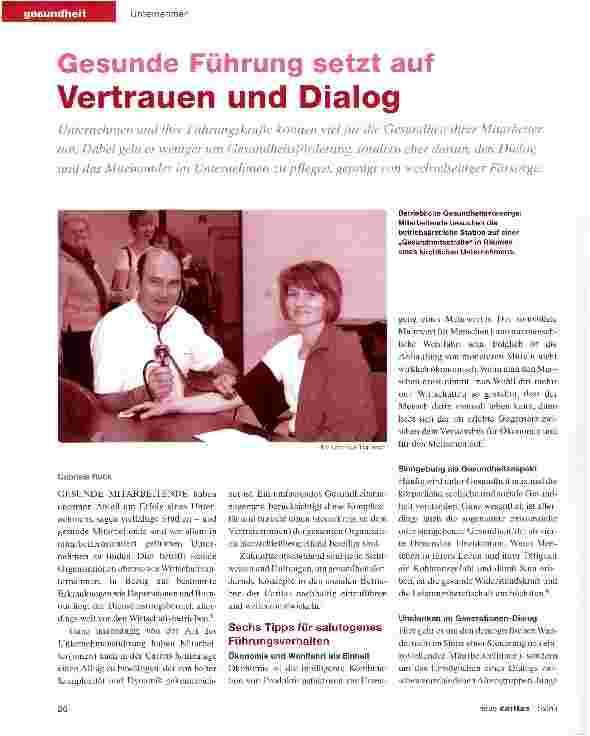 Vorschauseite 1: Gesunde Führung setzt auf Vertrauen und Dialog