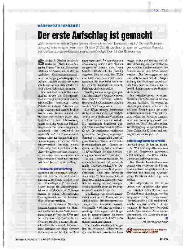 Vorschauseite 1: Der erste Aufschlag ist gemacht