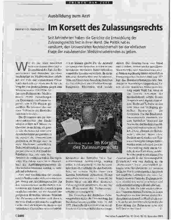 Vorschauseite 1: Im Korsett des Zulassungsrechts