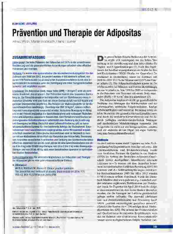 Vorschauseite 1: Prävention und Therapie der Adipositas