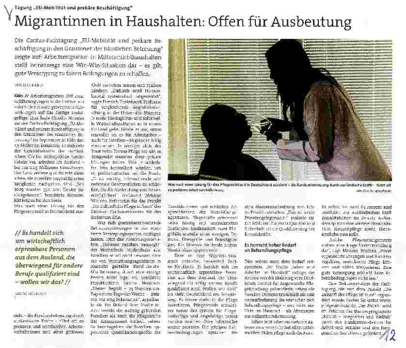 Vorschauseite 1: Migrantinnen in Haushalten: Offen für Ausbeutung