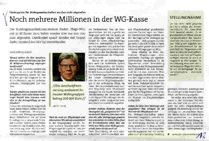 Vorschauseite 1: Noch mehrere Millionen in der WG-Kasse