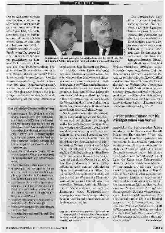 Vorschauseite 2: Bedrückende Resignation. Gesundheitssysteme Osteuropas (Teil 1): Polen
