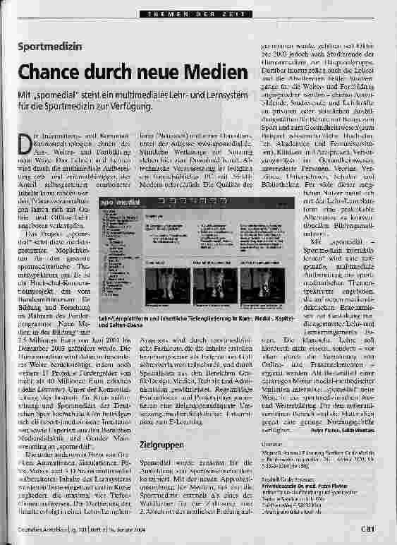 Vorschauseite 1: Chance durch neue Medien