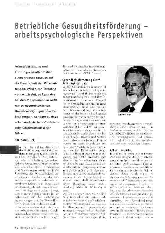 Vorschauseite 1: Betriebliche Gesundheitsförderung arbeitspsychologische Perspektiven