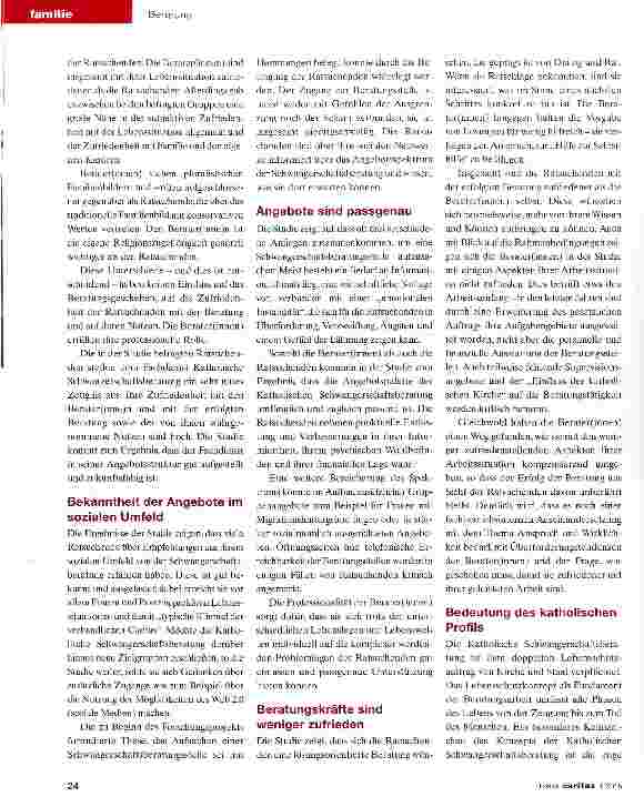 Vorschauseite 2: Gutes Zeugnis für die Arbeit der Schwangerschaftsberatung