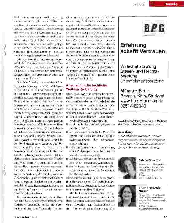 Vorschauseite 3: Gutes Zeugnis für die Arbeit der Schwangerschaftsberatung
