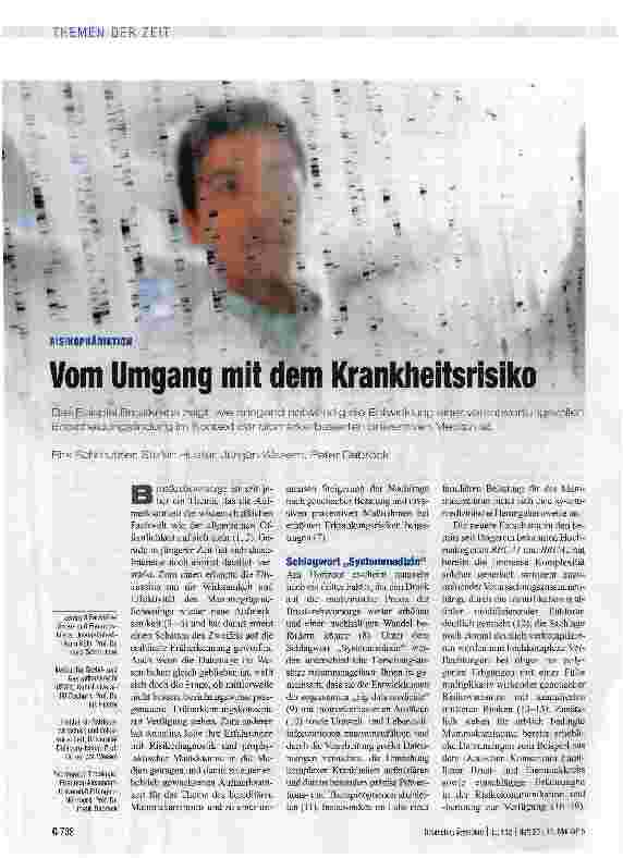 Vorschauseite 1: Vom Umgang mit dem Krankheitsrisiko