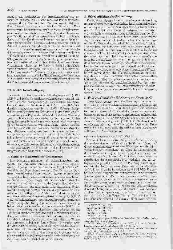 Vorschauseite 2: Kostenerstattung gemäß § 18 Abs. 1 SGB V für eine Organtransplantation im Ausland? - Zugleich zum Urteil des BSG vom 17. 2. 2004, Az: B1 KR 5/02 R