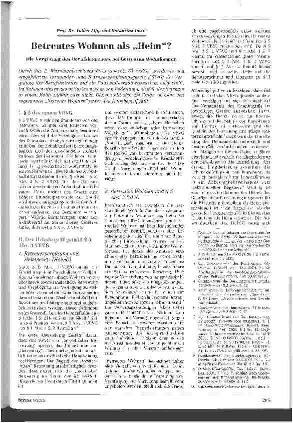 Vorschauseite 1: Betreutes Wohnen als Heim? Die Vergütung des Berufsbetreuers bei betreuten Wohnformen