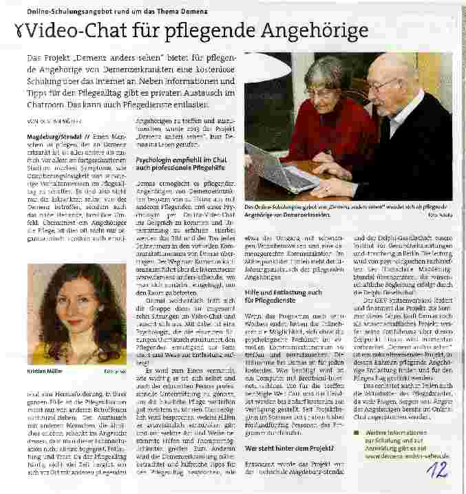 Vorschauseite 1: Video-Chat für pflegende Angehörige