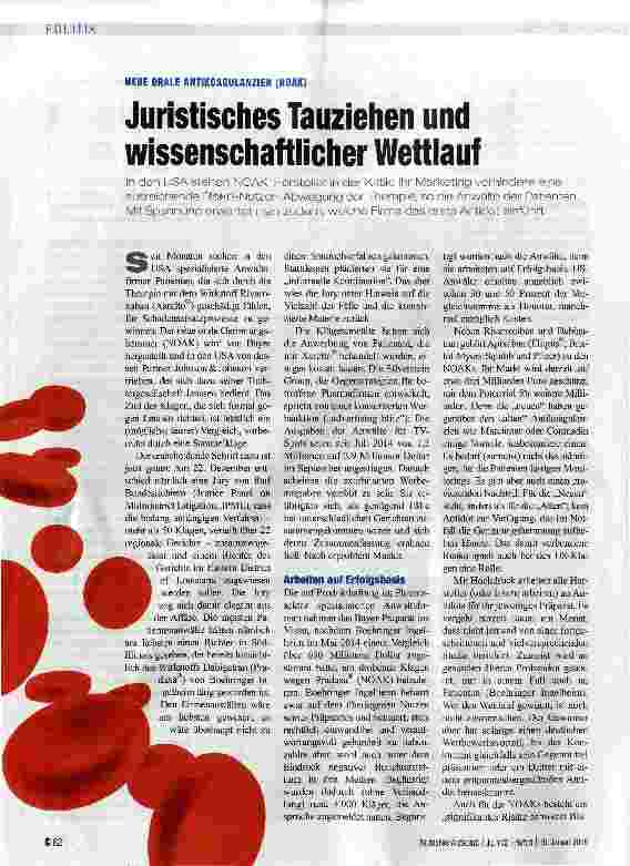 Vorschauseite 1: Juristisches Tauziehen und wissenschaftlicher Wettlauf
