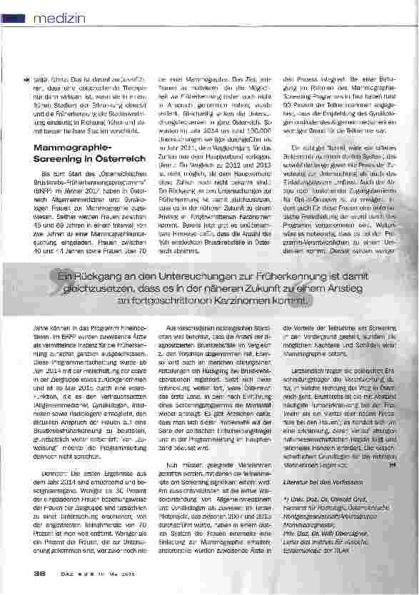 Vorschauseite 3: Screening reduziert Mortalität