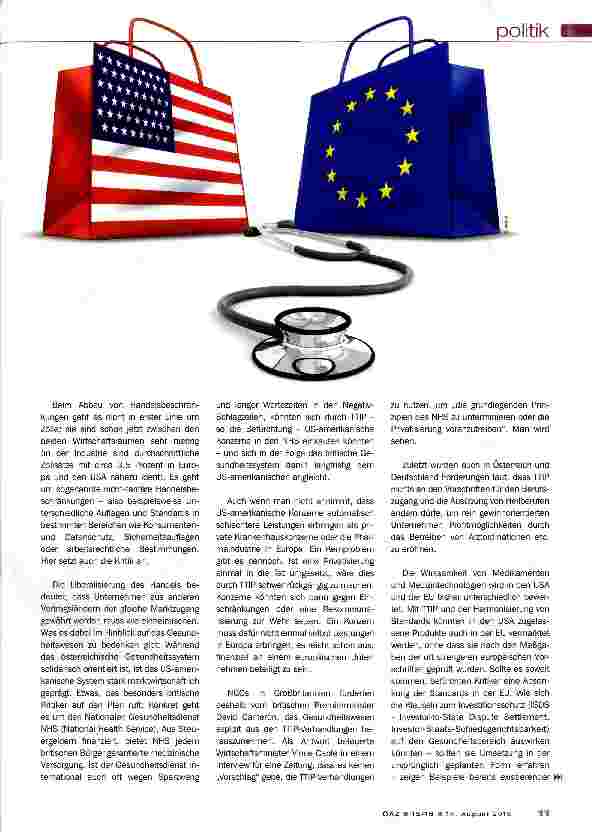 Vorschauseite 2: TTIP und GesundheitswesenDer kleinste gemeinsame Nenner
