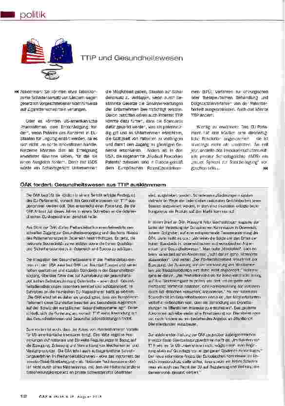 Vorschauseite 3: TTIP und GesundheitswesenDer kleinste gemeinsame Nenner