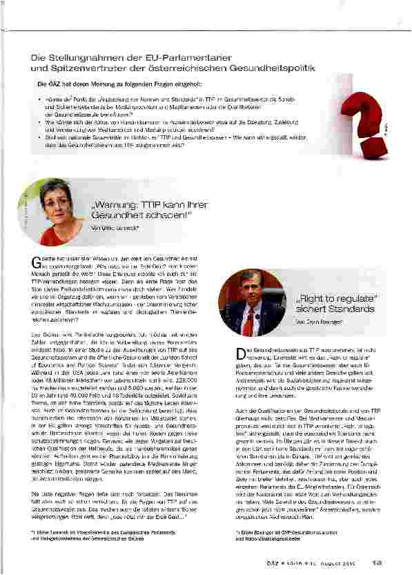 Vorschauseite 4: TTIP und GesundheitswesenDer kleinste gemeinsame Nenner