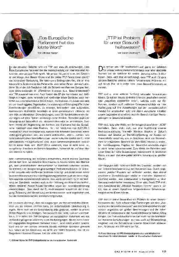 Vorschauseite 6: TTIP und GesundheitswesenDer kleinste gemeinsame Nenner