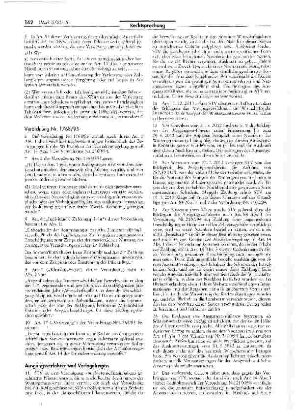 Vorschauseite 2: Schadensersatz bei durch Nachbau gewonnenem Vermehrungsgut einer geschützten Pflanzensorte VO (EG) Nr. 2100/94 Art. 14; AEUV Art. 267