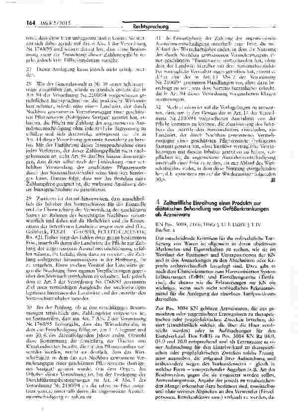 Vorschauseite 4: Schadensersatz bei durch Nachbau gewonnenem Vermehrungsgut einer geschützten Pflanzensorte VO (EG) Nr. 2100/94 Art. 14; AEUV Art. 267