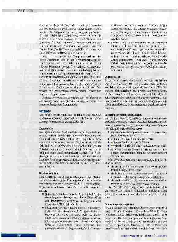 Vorschauseite 2: Somatoforme Störungen und medizinisch unerklärbare Symptome in der Primärversorgung