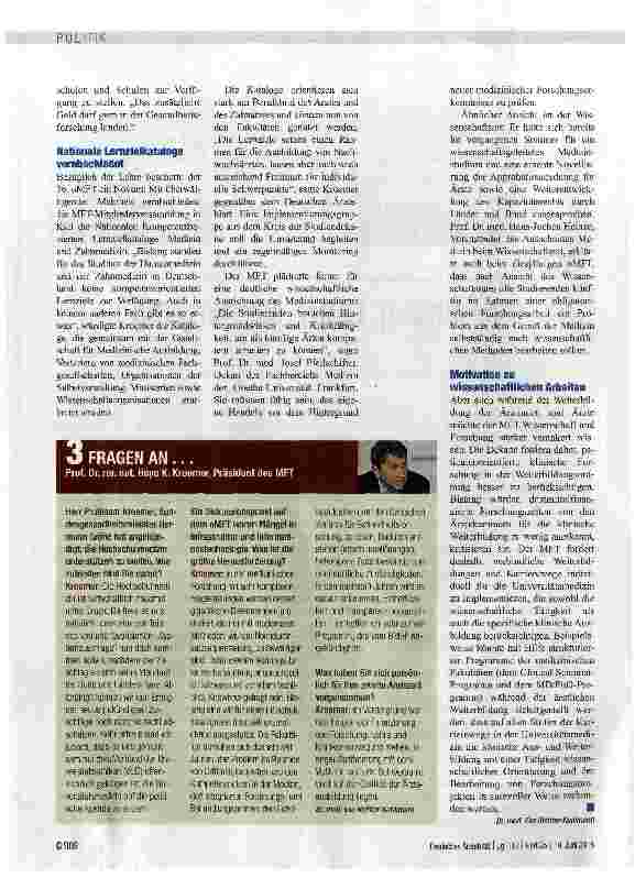 Vorschauseite 2: Forschung, Lehre, Versorgung